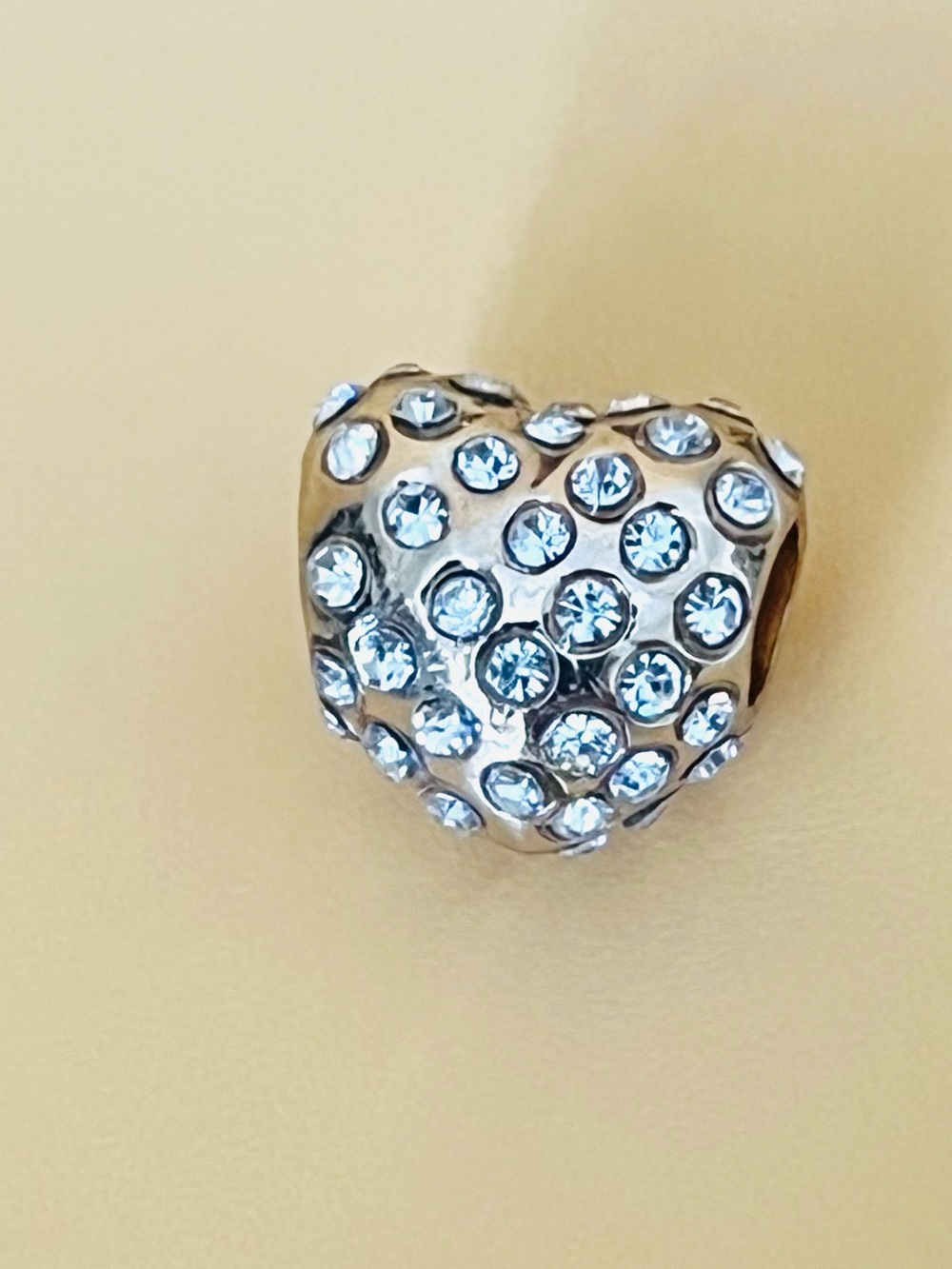 Gold plated paved heart charm